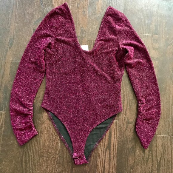 NWT Zara -Shimmery Knit Bodysuit - Picture 3 of 8
